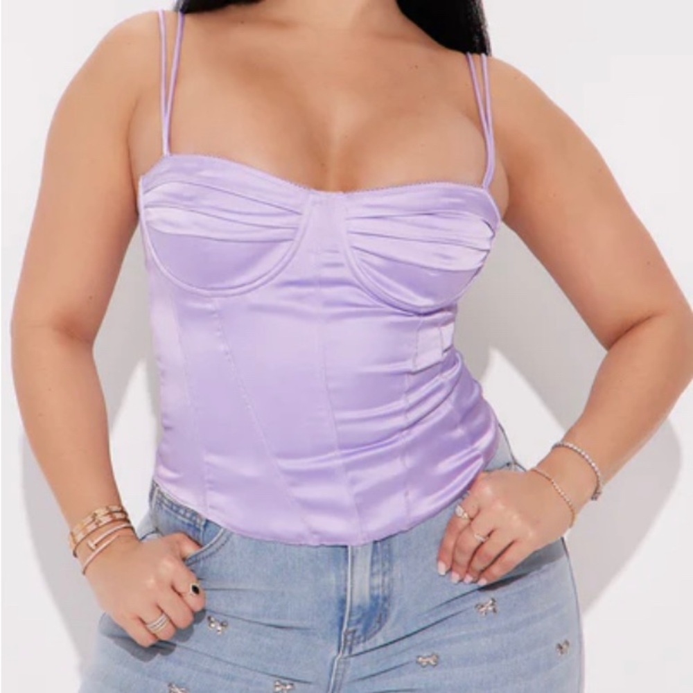 Lavender Satin Women's Top